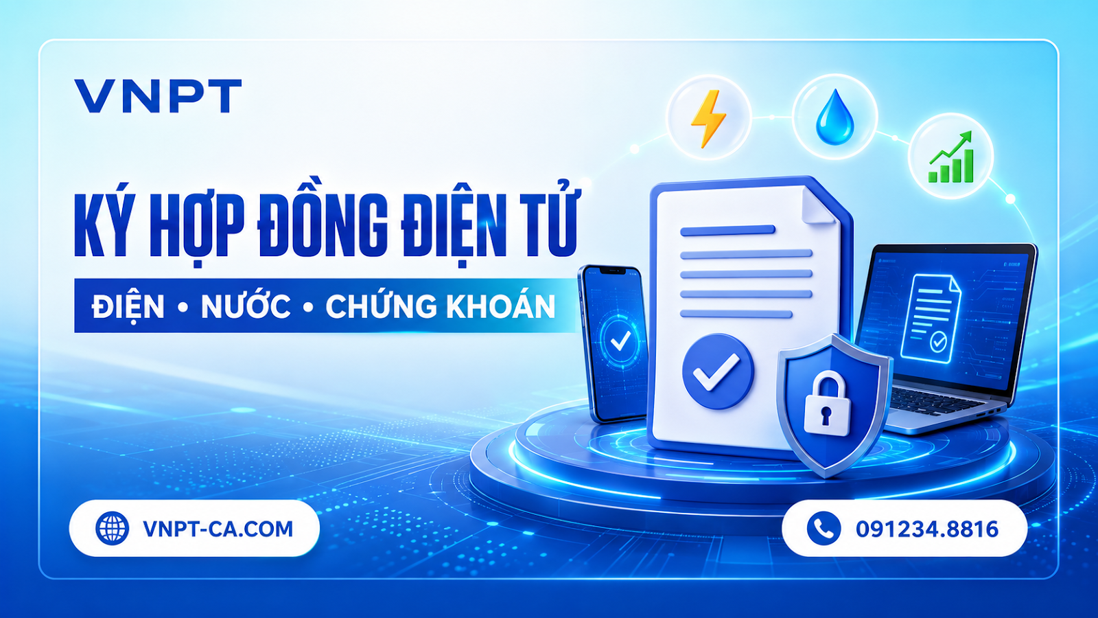 Ký hợp đồng điện, nước và giao dịch chứng khoán bằng chữ ký số phù hợp