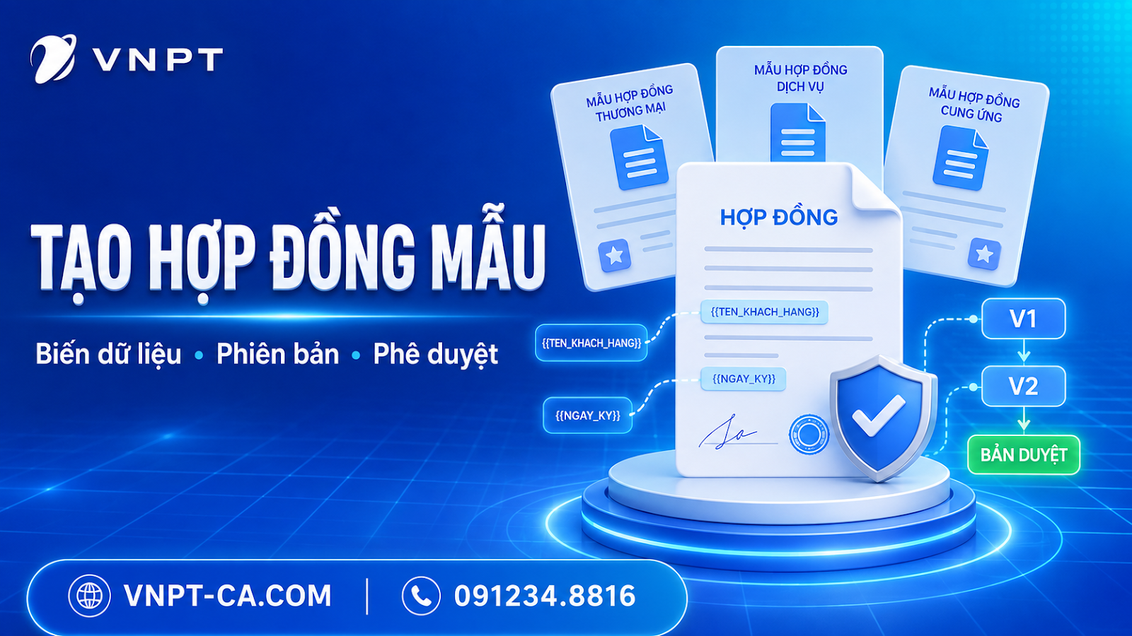 Tạo bộ hợp đồng mẫu và biến dữ liệu trên VNPT eContract