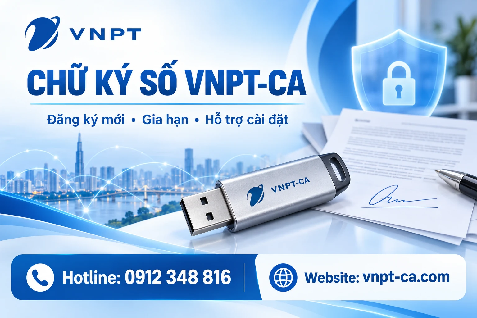 Chữ ký số VNPT-CA: bảng giá đăng ký mới và gia hạn — Hotline 0912 348 816 — vnpt-ca.com