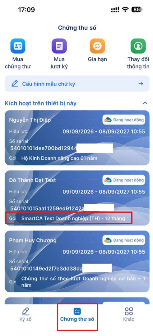 Hướng dẫn lấy TOTP của chứng thư số tích hợp (eSeal) để thực hiện cấu hình trên ứng dụng ký VNPT SmartCA - ảnh thao tác 1