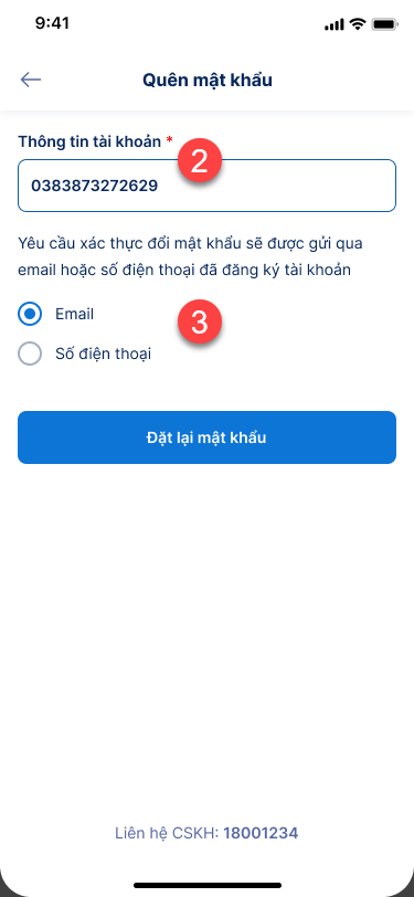 Quên mật khẩu VNPT SmartCA - ảnh thao tác 2