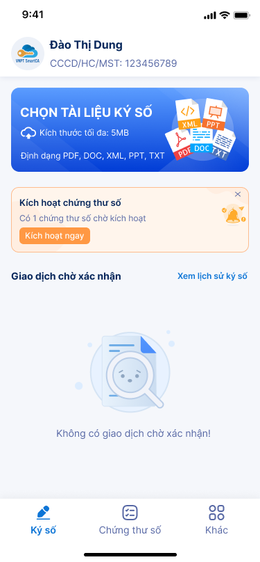 Hướng dẫn kích hoạt chứng thư số VNPT SmartCA - ảnh thao tác 1