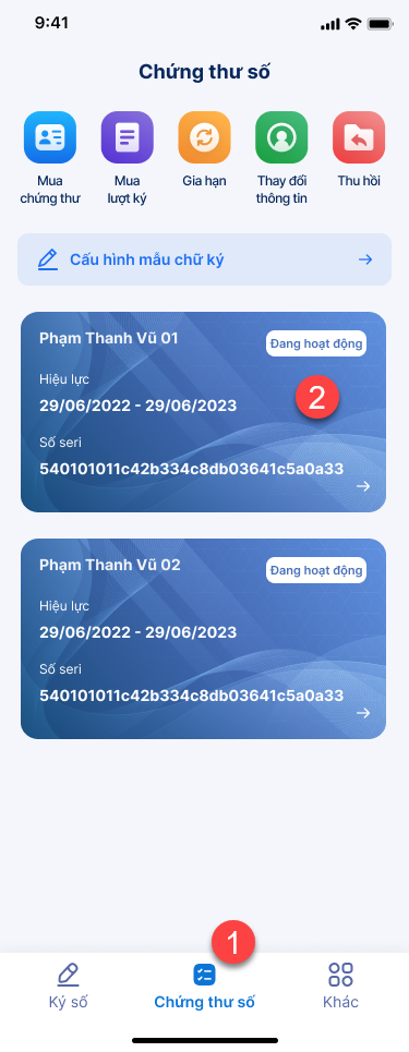Hướng dẫn đổi thiết bị, đổi PIN, kích hoạt lại chứng thư số VNPT SmartCA - ảnh thao tác 3