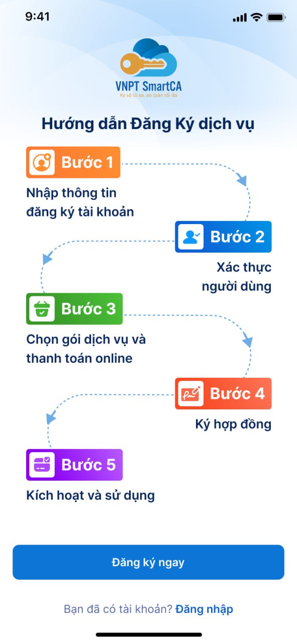 Hướng dẫn đăng ký tài khoản VNPT SmartCA - ảnh thao tác 1