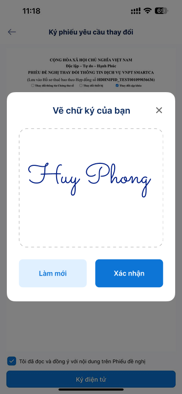 Hướng dẫn đổi thiết bị, đổi PIN, kích hoạt lại chứng thư số VNPT SmartCA - ảnh thao tác 6