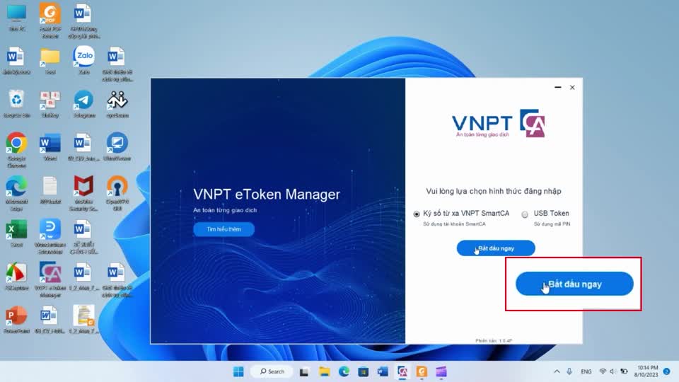 Video ký tệp dung lượng lớn bằng VNPT SmartCA và eToken Manager
