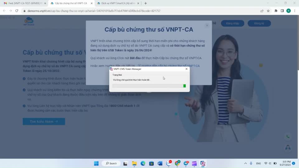 Video cấp bù chứng thư số VNPT-CA qua email