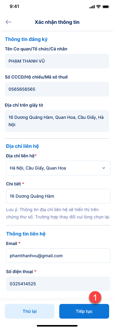 Hướng dẫn đăng ký chứng thư số VNPT SmartCA - ảnh thao tác 5