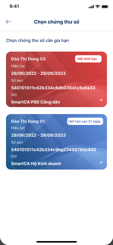 Hướng dẫn gia hạn chứng thư số VNPT SmartCA - ảnh thao tác 2