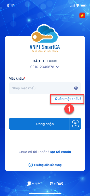 Quên mật khẩu VNPT SmartCA - ảnh thao tác 1