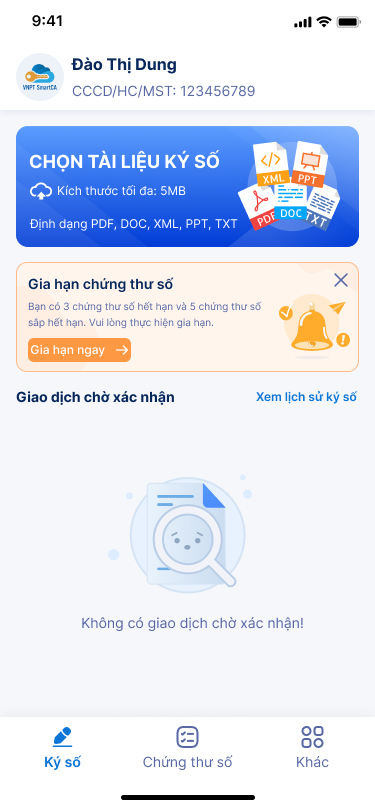 Hướng dẫn gia hạn chứng thư số VNPT SmartCA - ảnh thao tác 1