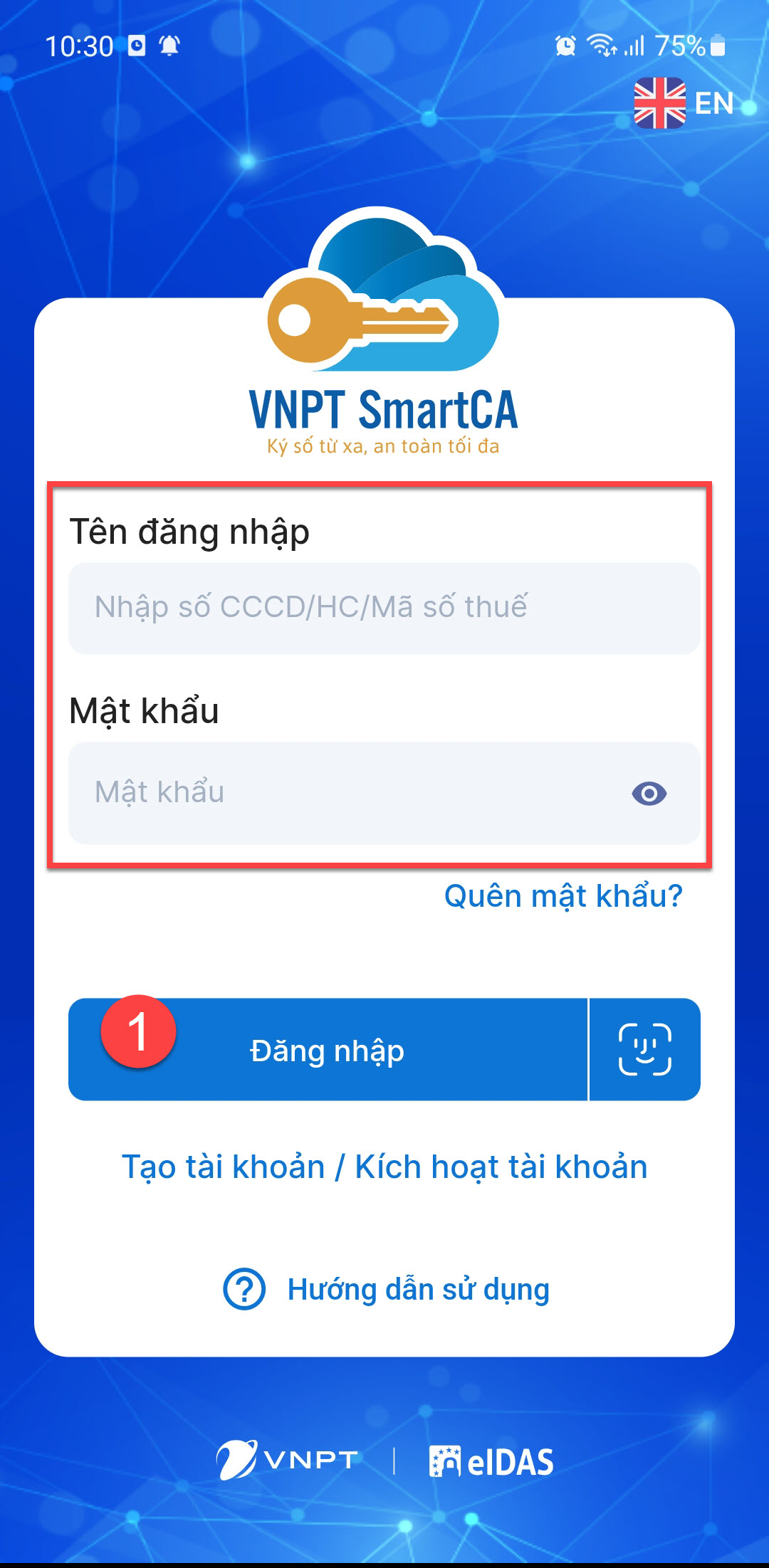 Hướng dẫn đổi thiết bị, đổi PIN, kích hoạt lại chứng thư số VNPT SmartCA - ảnh thao tác 2