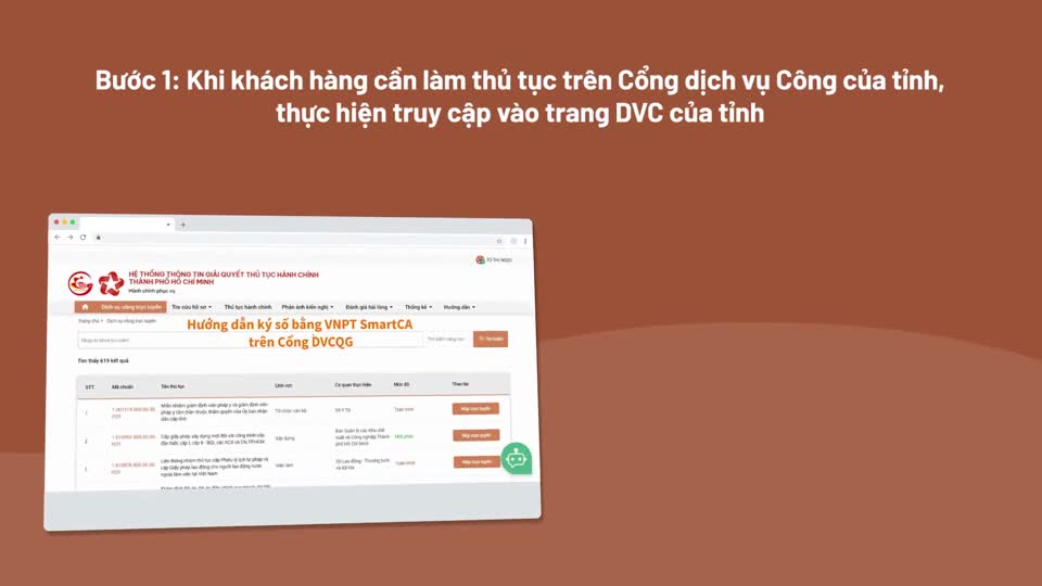 Video ký hồ sơ dịch vụ công bằng VNPT SmartCA