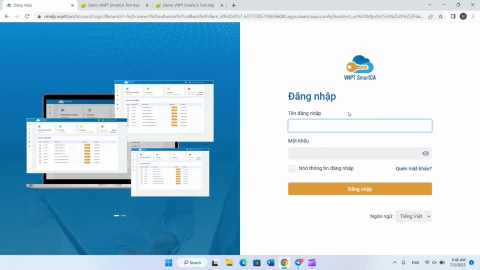Video sử dụng tích hợp VNPT SmartCA trên máy tính